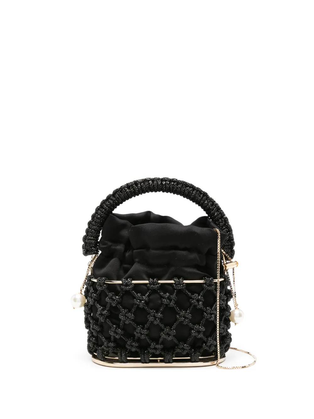 Rosantica mini Holli Nodi beaded-embellished bucket bag - ブラック Rosantica mini Holli Nodi beaded-embellished bucket bag - ブラック