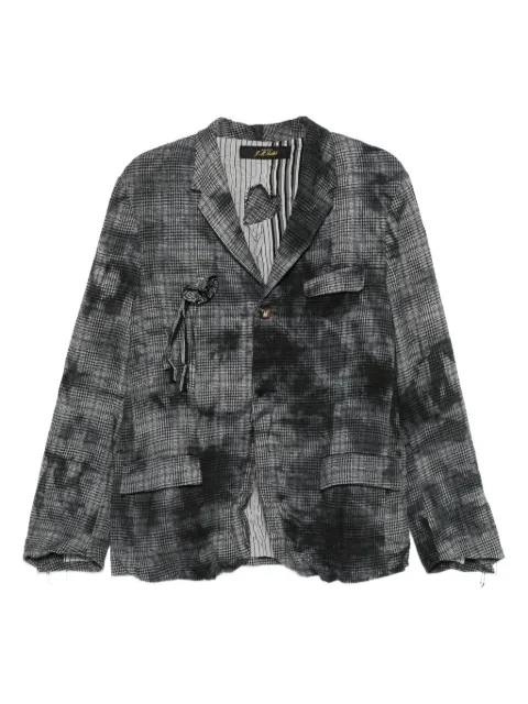 ARCHIVIO  J.M. Ribot checked frayed-sleeve jacket