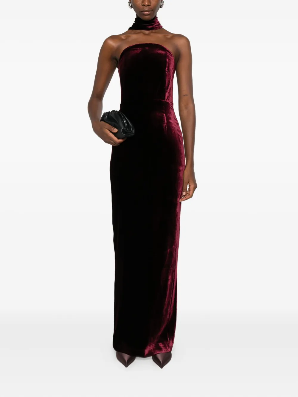 Roland Mouret halter-neck velvet dress - Rood