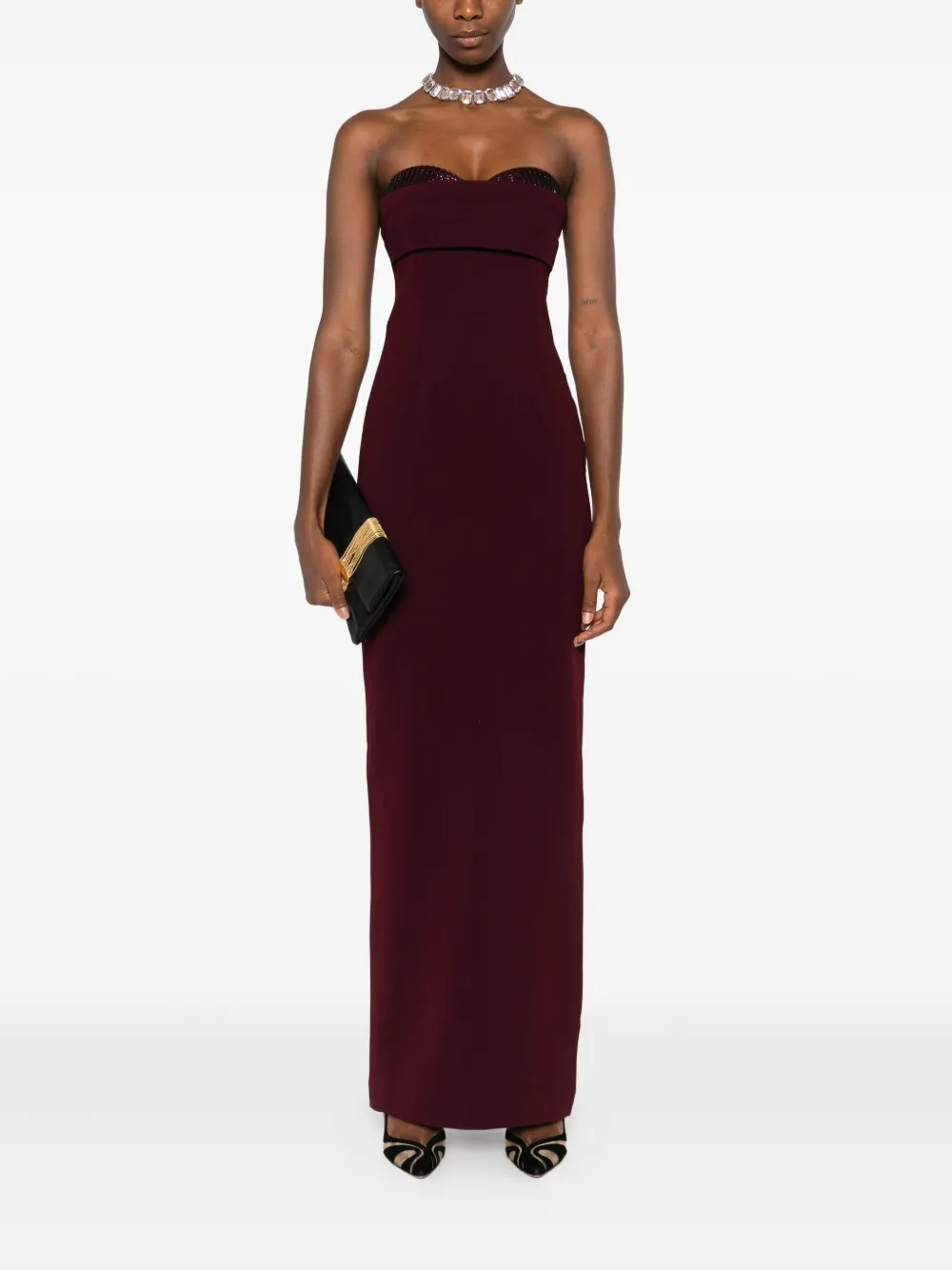 Roland Mouret sequin-embellished strapless dress - Rood