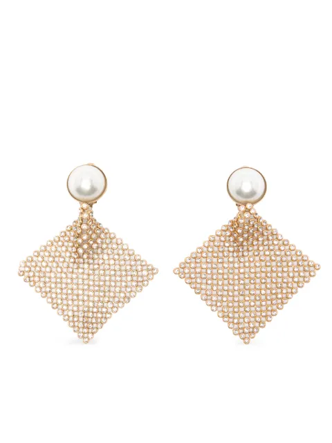 Rosantica Frizz faux-pearl crystal clip-on earrings