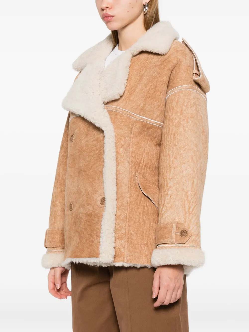 Salvatore Santoro Jas met dubbele rij knopen Bruin