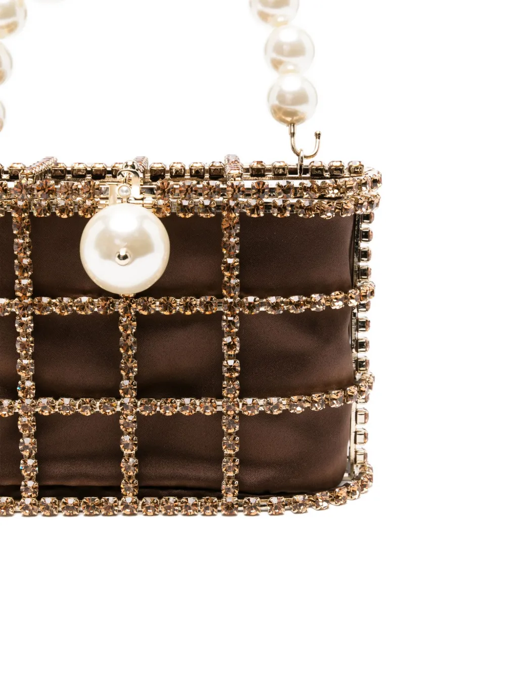 Rosantica Holli mini bucket-tas met kristallen Bruin