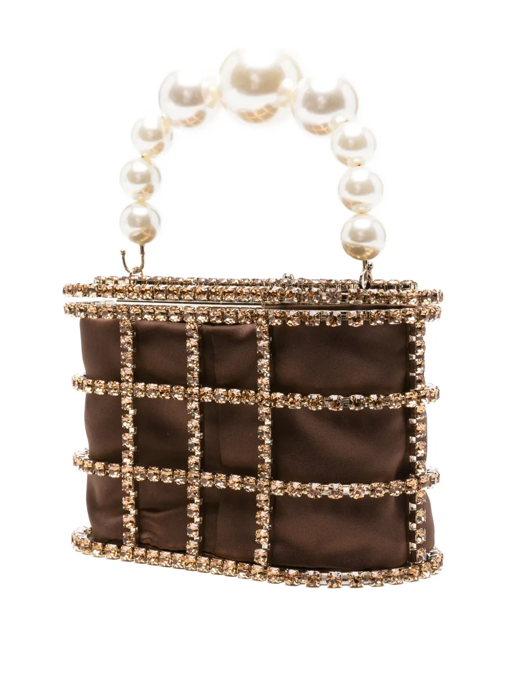 Rosantica Holli mini bucket-tas met kristallen Bruin