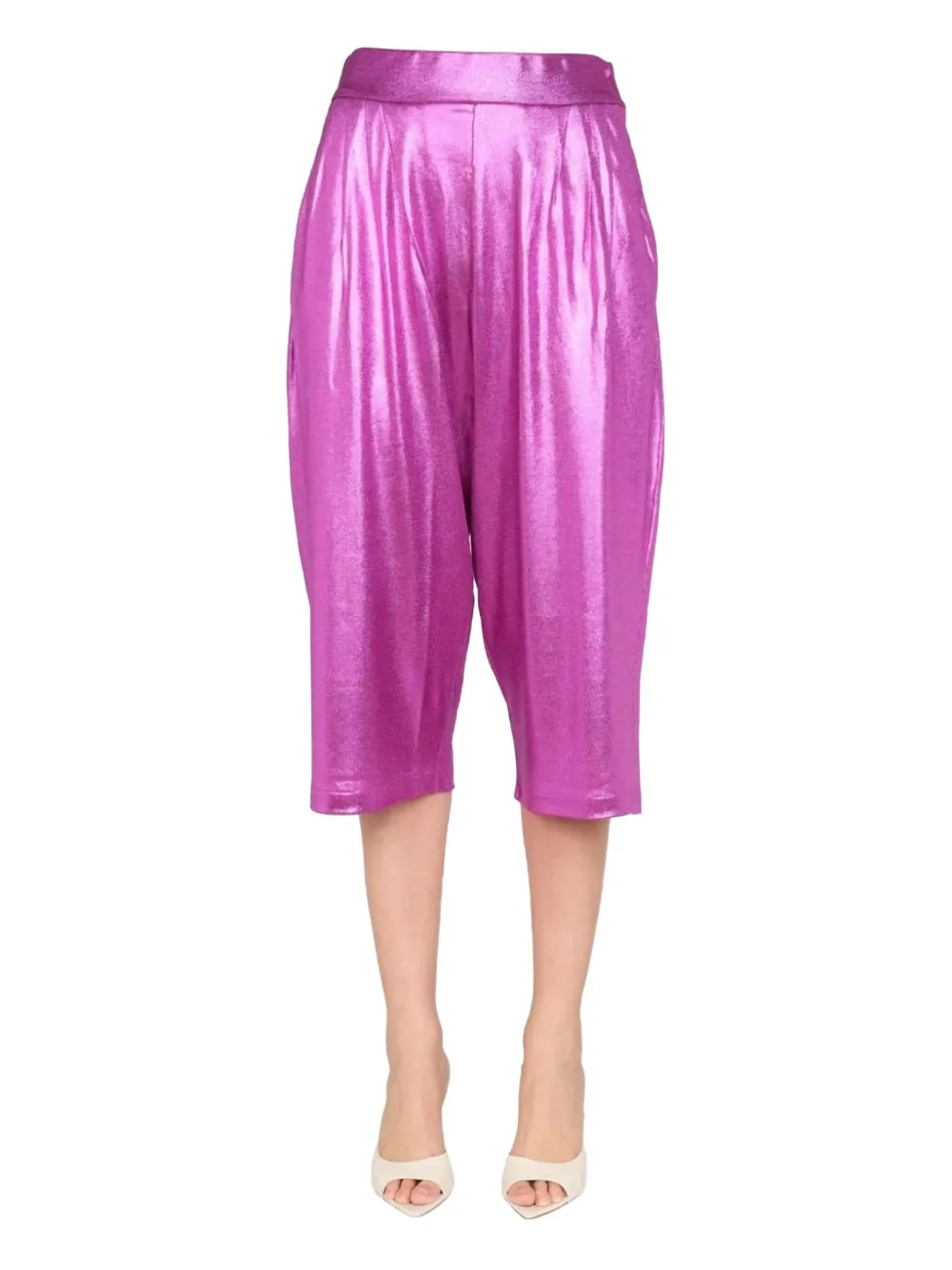 Tom Ford Pleated Bermuda Shorts In Purple