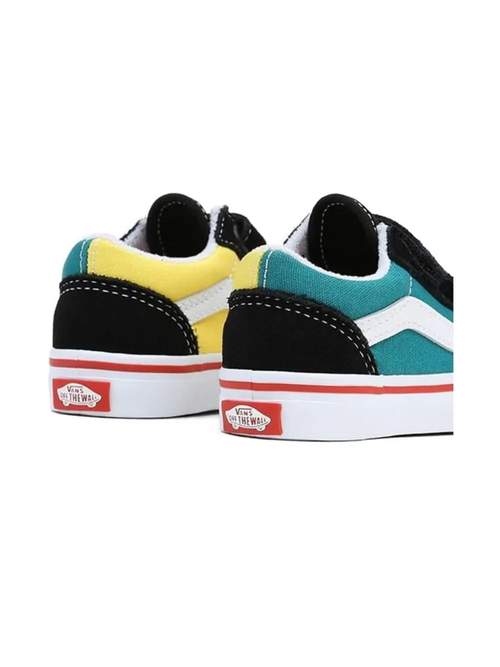 Vans Kids hook loop leather trainers Zwart