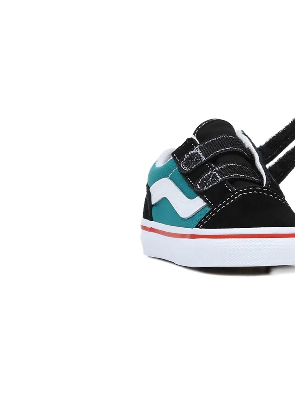 Vans Kids hook loop leather trainers Zwart