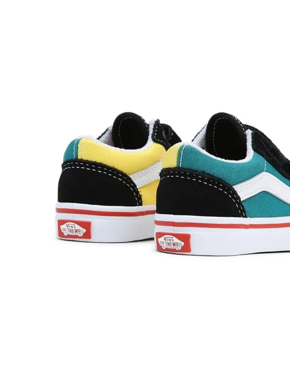 Vans Kids hook loop leather trainers - Zwart
