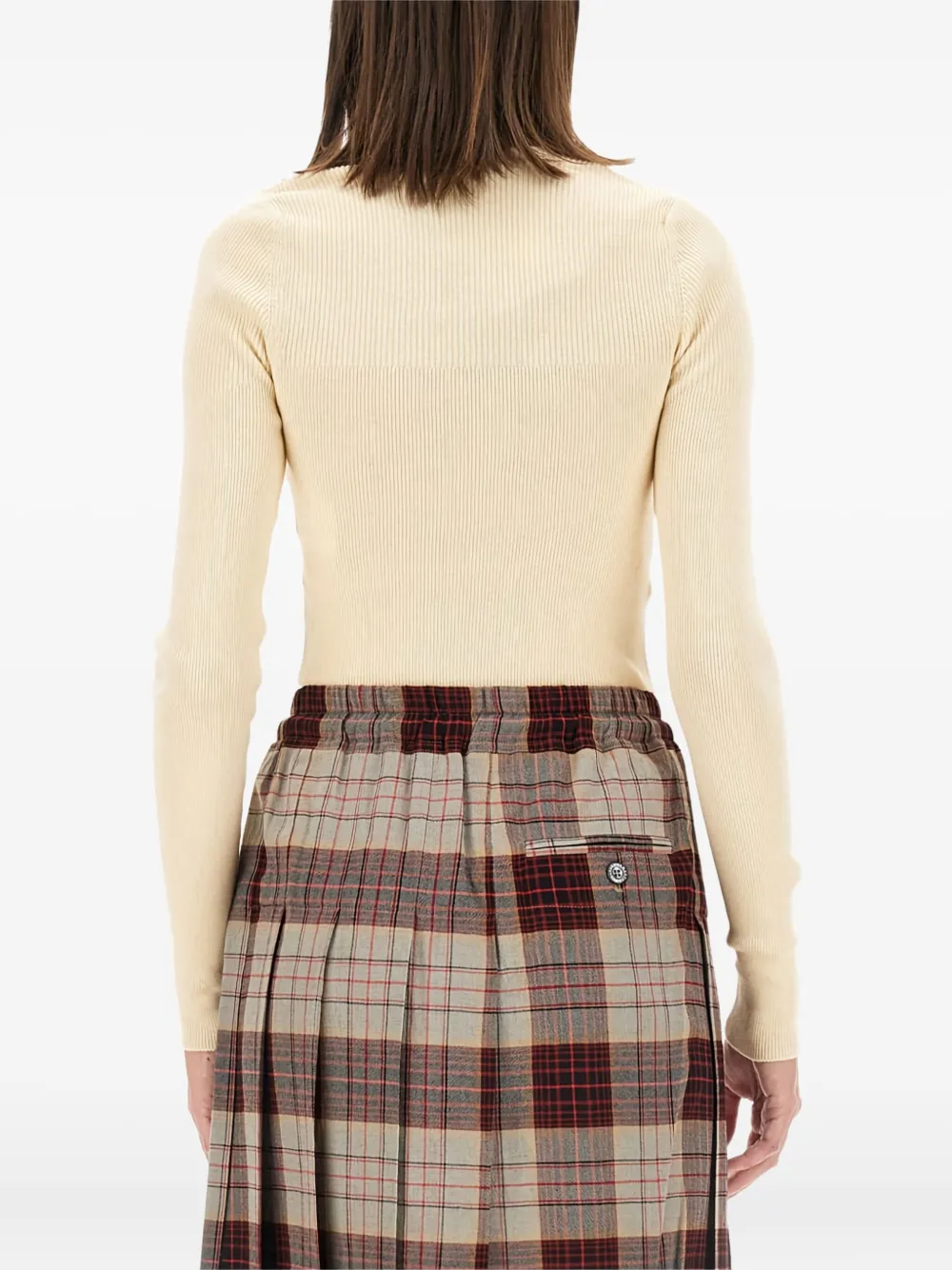 Vivienne Westwood ロゴエンブロイダリー Vネック セーター | ホワイト