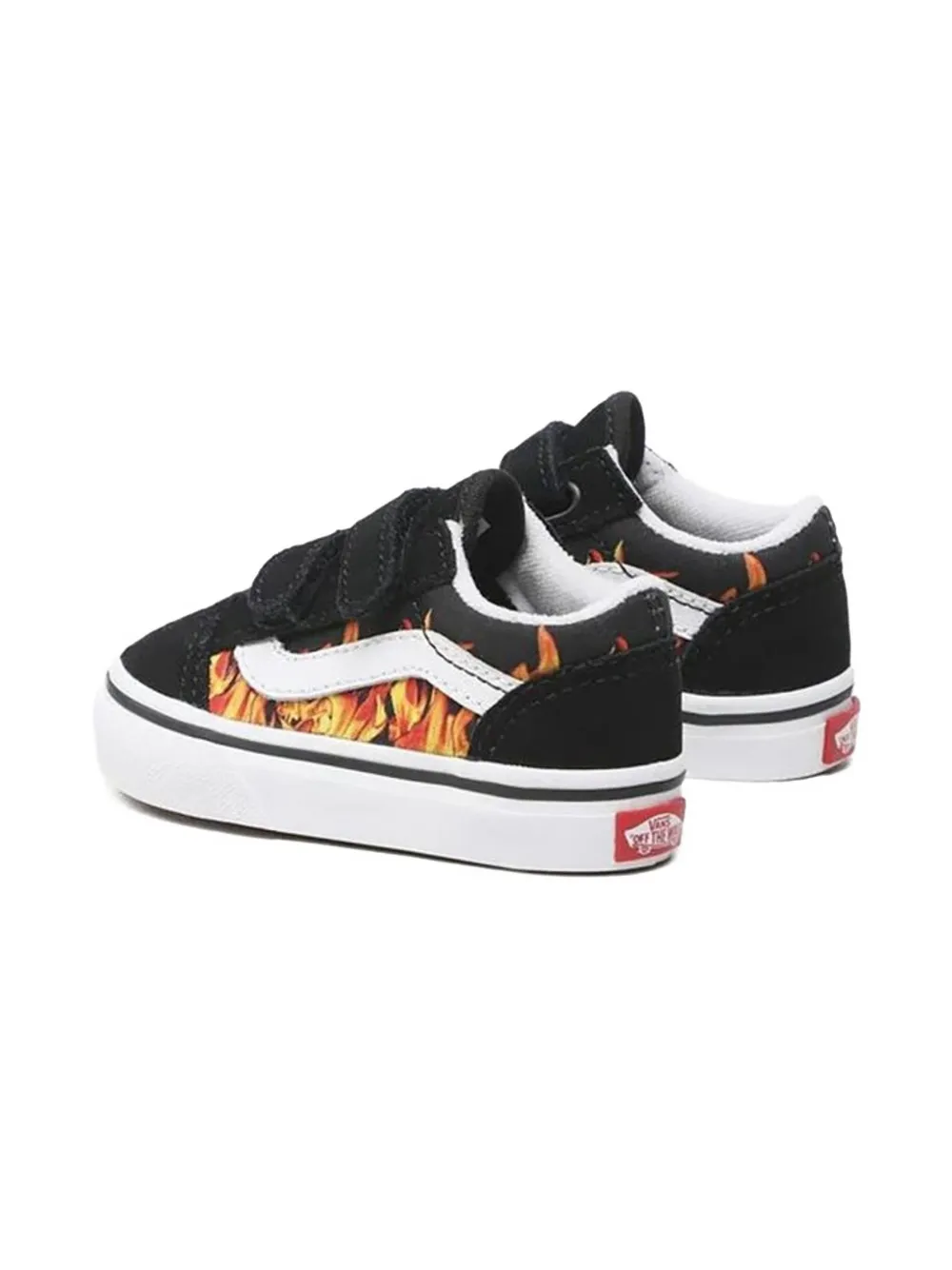Vans Kids flame strap trainers - Zwart