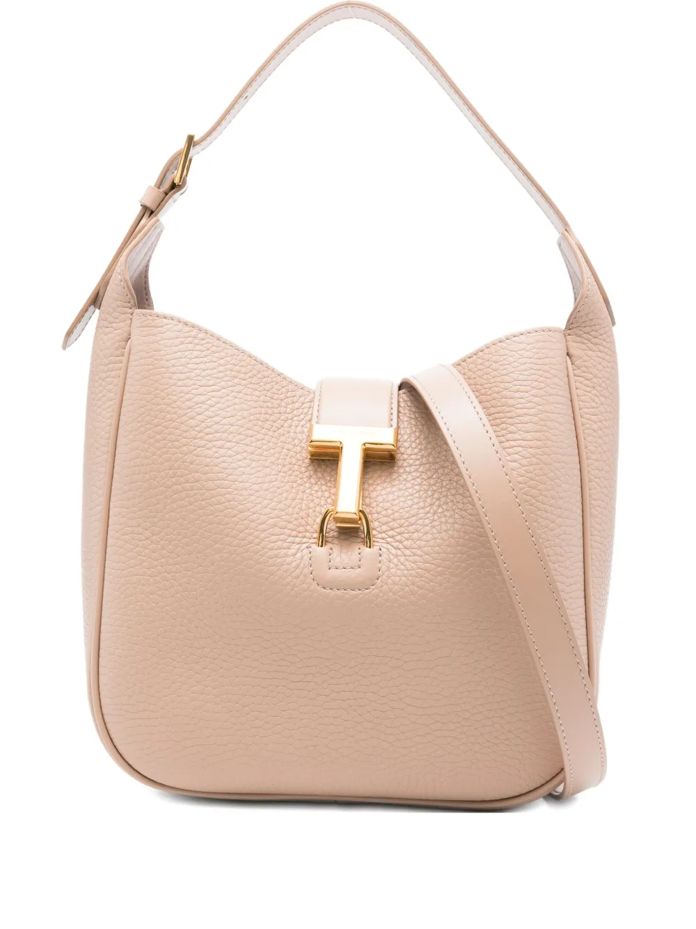 TOM FORD Leren schoudertas Beige
