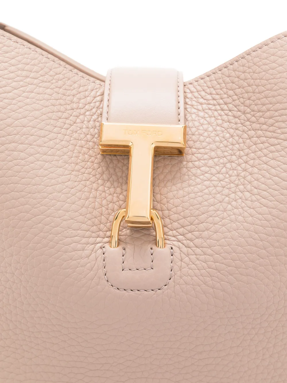 TOM FORD Leren schoudertas Beige