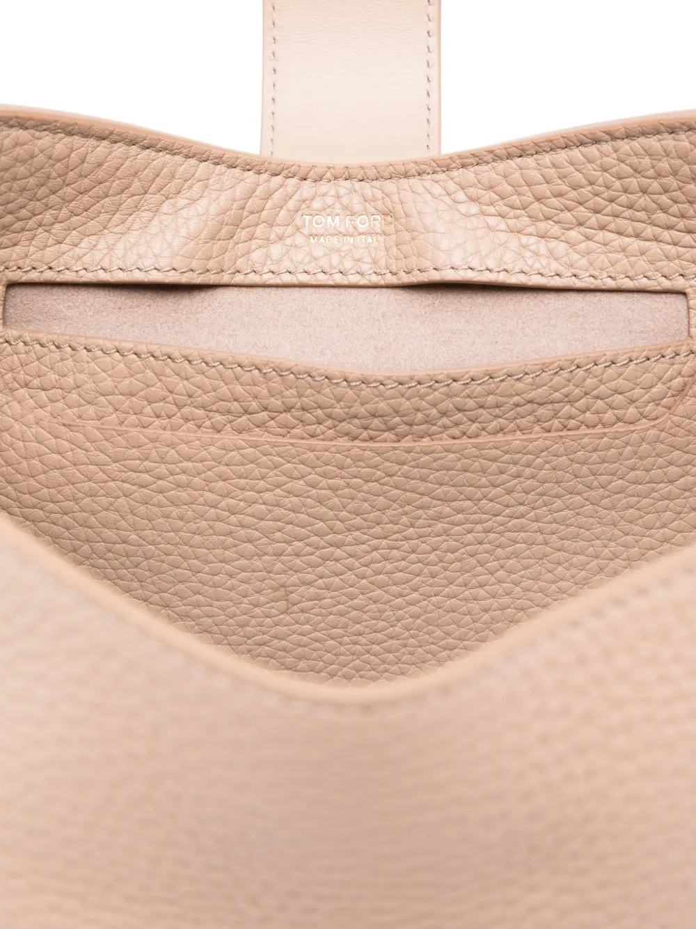 TOM FORD Leren schoudertas Beige
