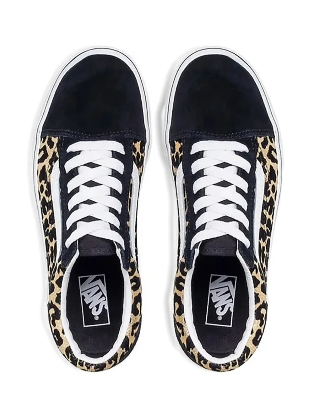 Vans Kids leopard print trainers Zwart