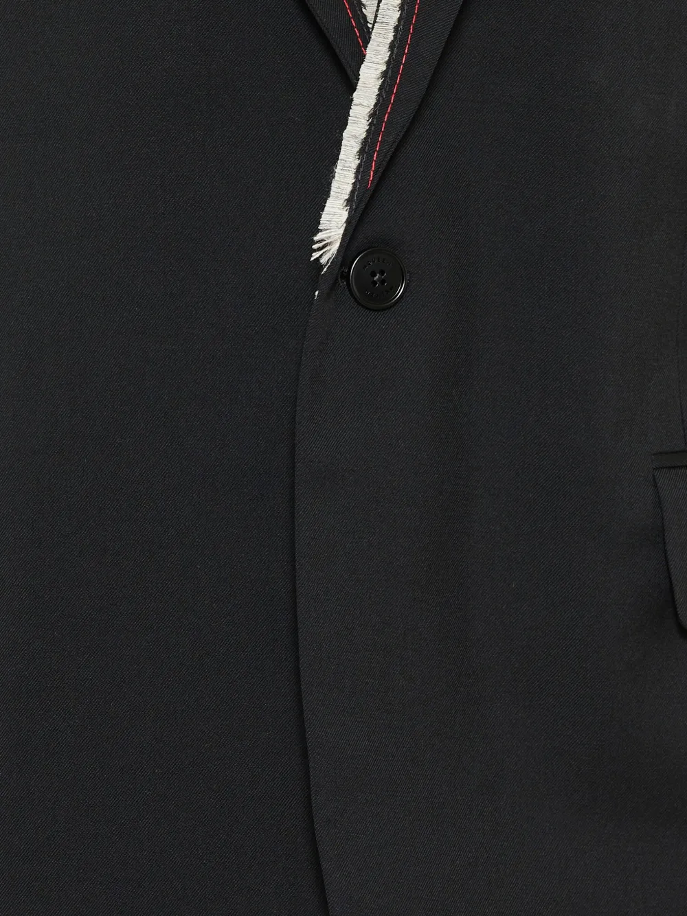 Alexander Mcqueen Single-button Frayed-detail Jacket In Black