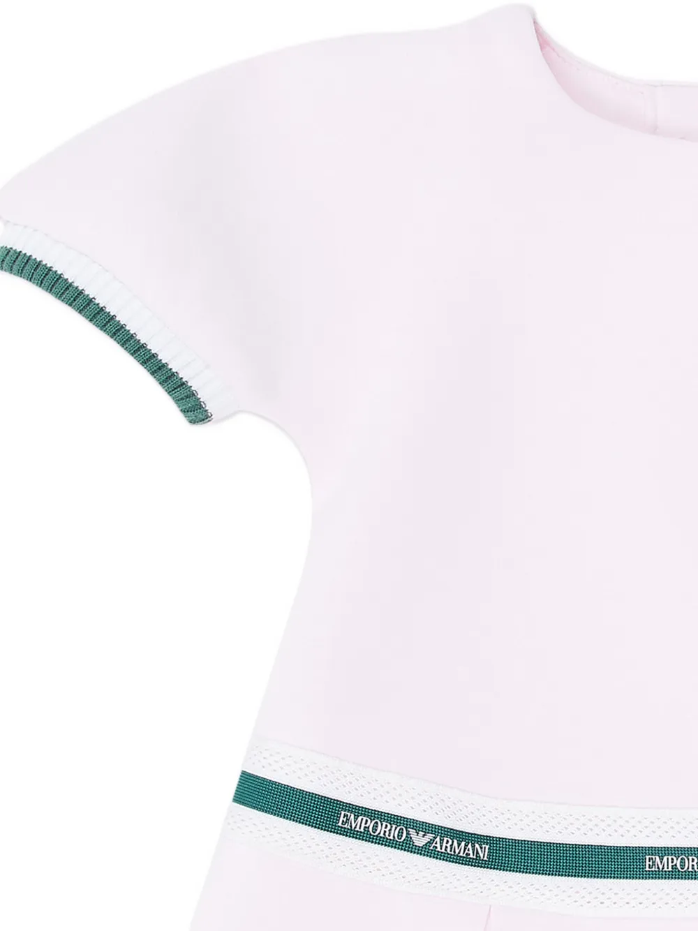 Emporio Armani Kids pleated logo-band dress Roze