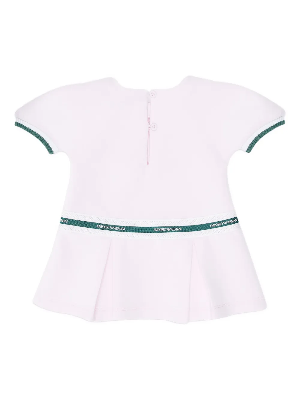 Emporio Armani Kids pleated logo-band dress Roze
