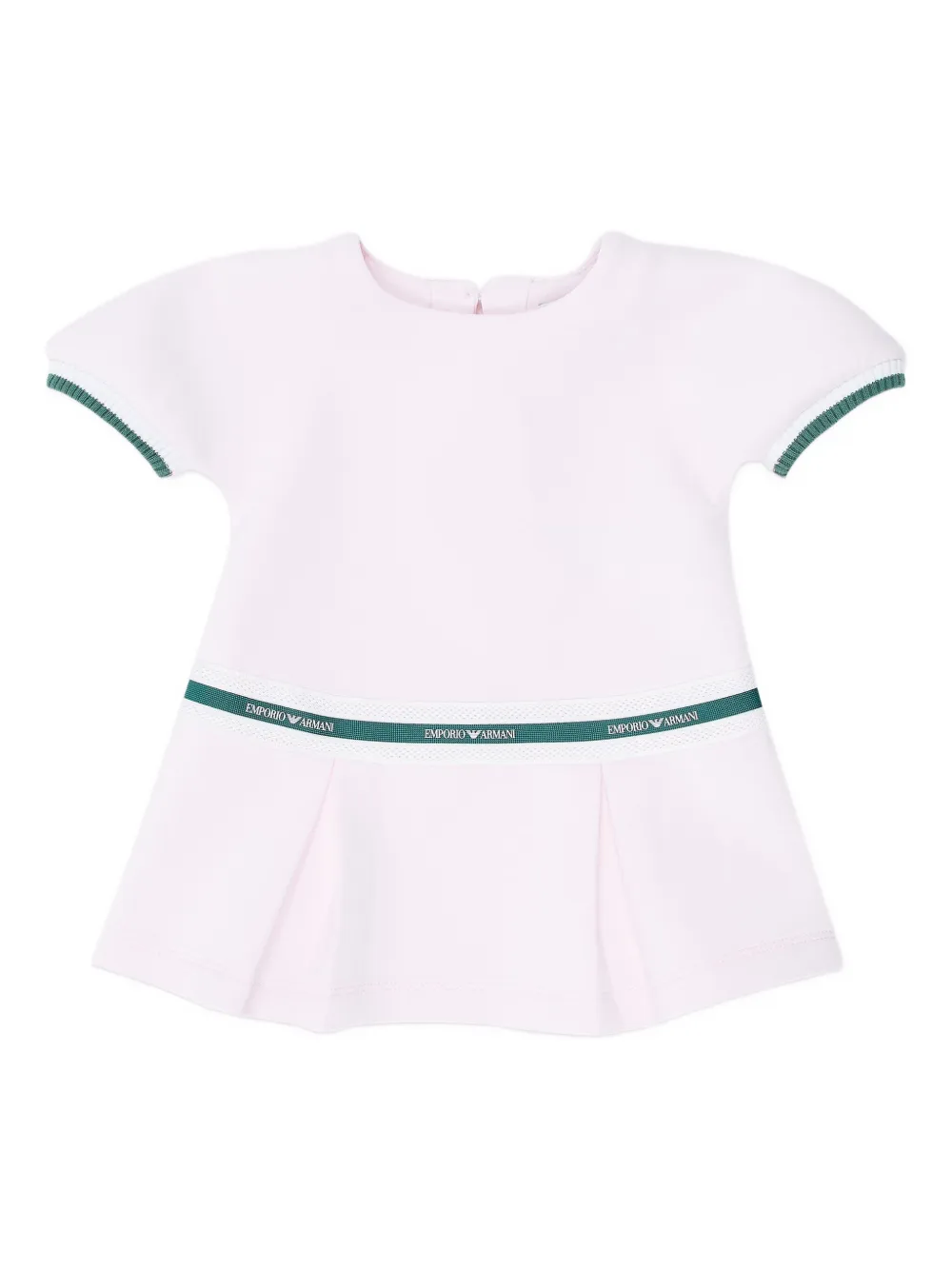 Emporio Ar i Kids pleated logo-band dress Roze