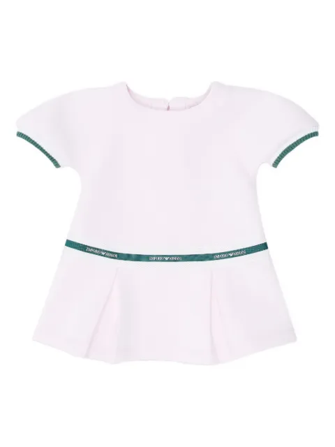 Emporio Armani Kids pleated logo-band dress