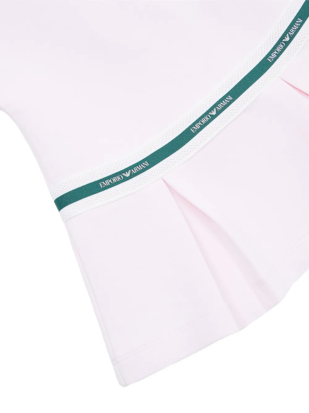 Emporio Armani Kids pleated logo-band dress Roze