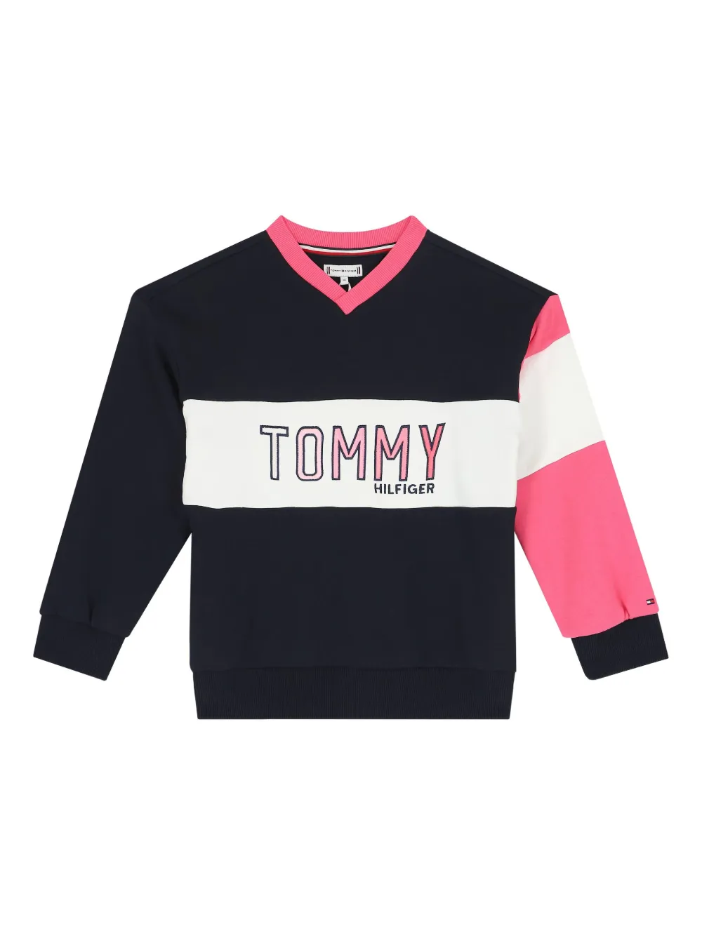 Tommy Hilfiger Junior V-neck colourblock sweatshirt | Blue | Image 1