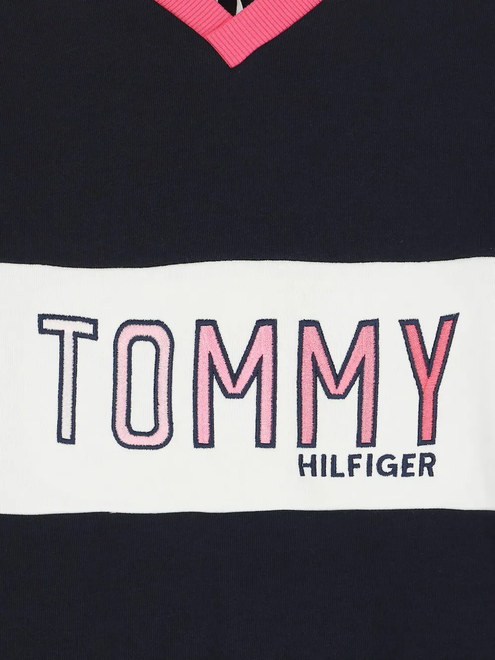 Tommy Hilfiger Junior Sweater met colourblocking en V-hals Blauw