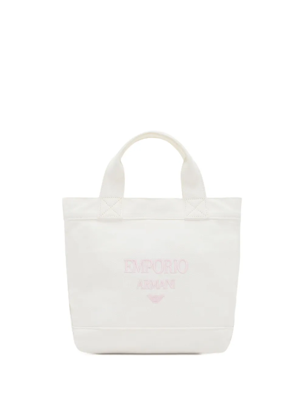 Emporio Ar i Kids logo-embroidered tote bag Beige