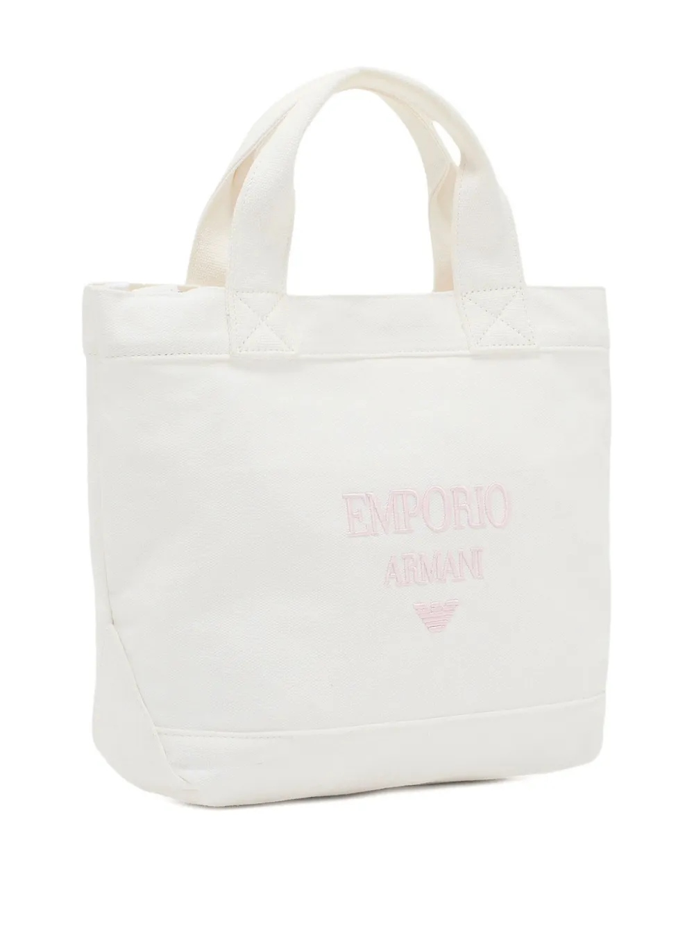 Emporio Armani Kids logo-embroidered tote bag Beige