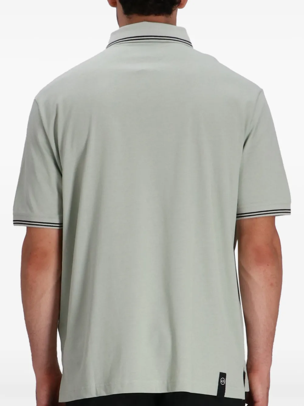 Armani Exchange tipped-collar cotton polo shirt Groen