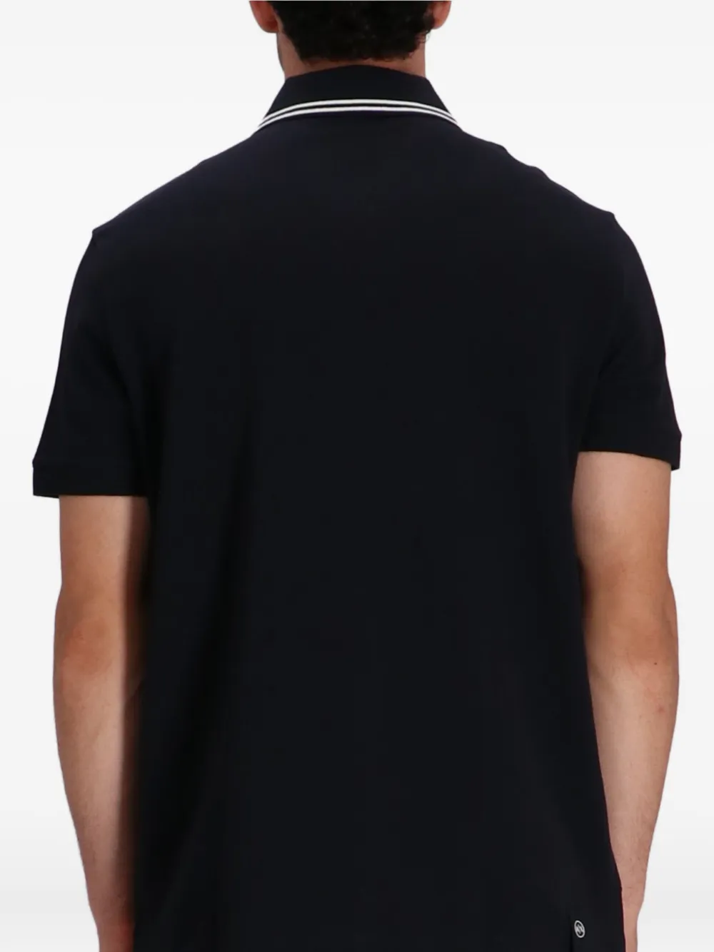 Armani Exchange zip-neck cotton polo shirt Zwart