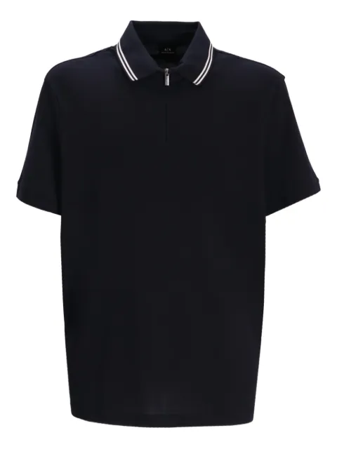 Armani Exchange zip-neck cotton polo shirt