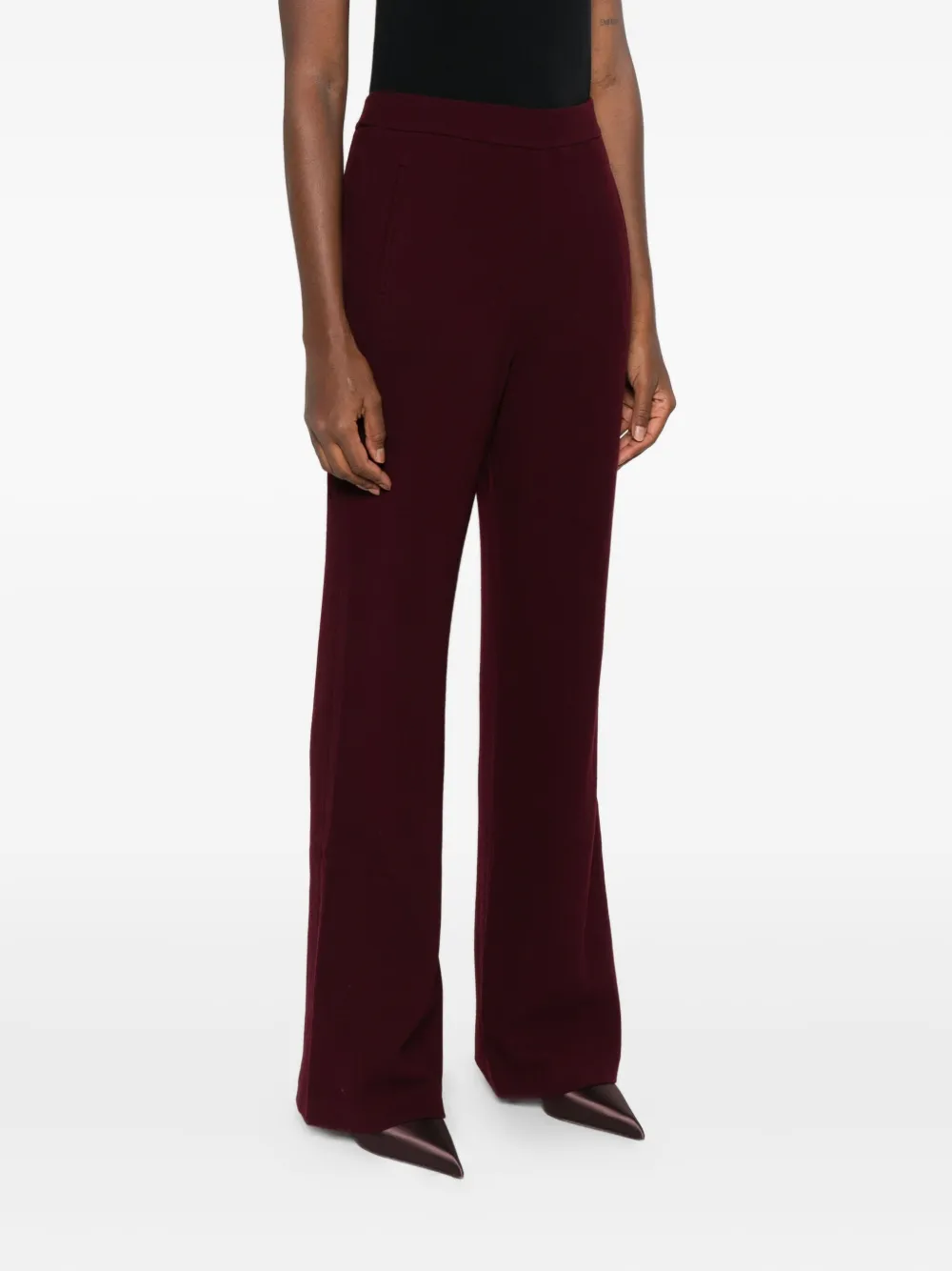 Roland Mouret Pocket-detail Flared Trousers In Red