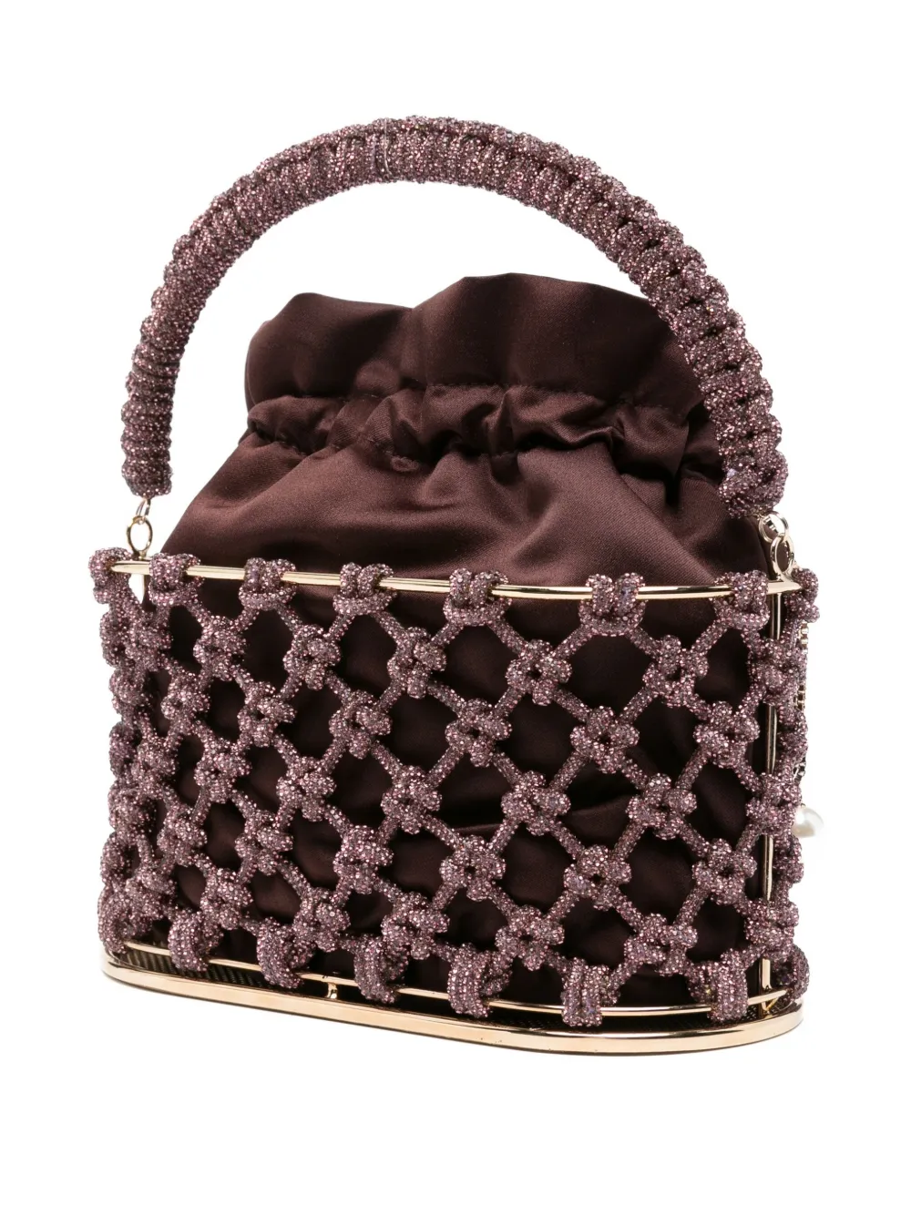 Rosantica Holli Nodi mini bucket-tas verfraaid met kralen Roze
