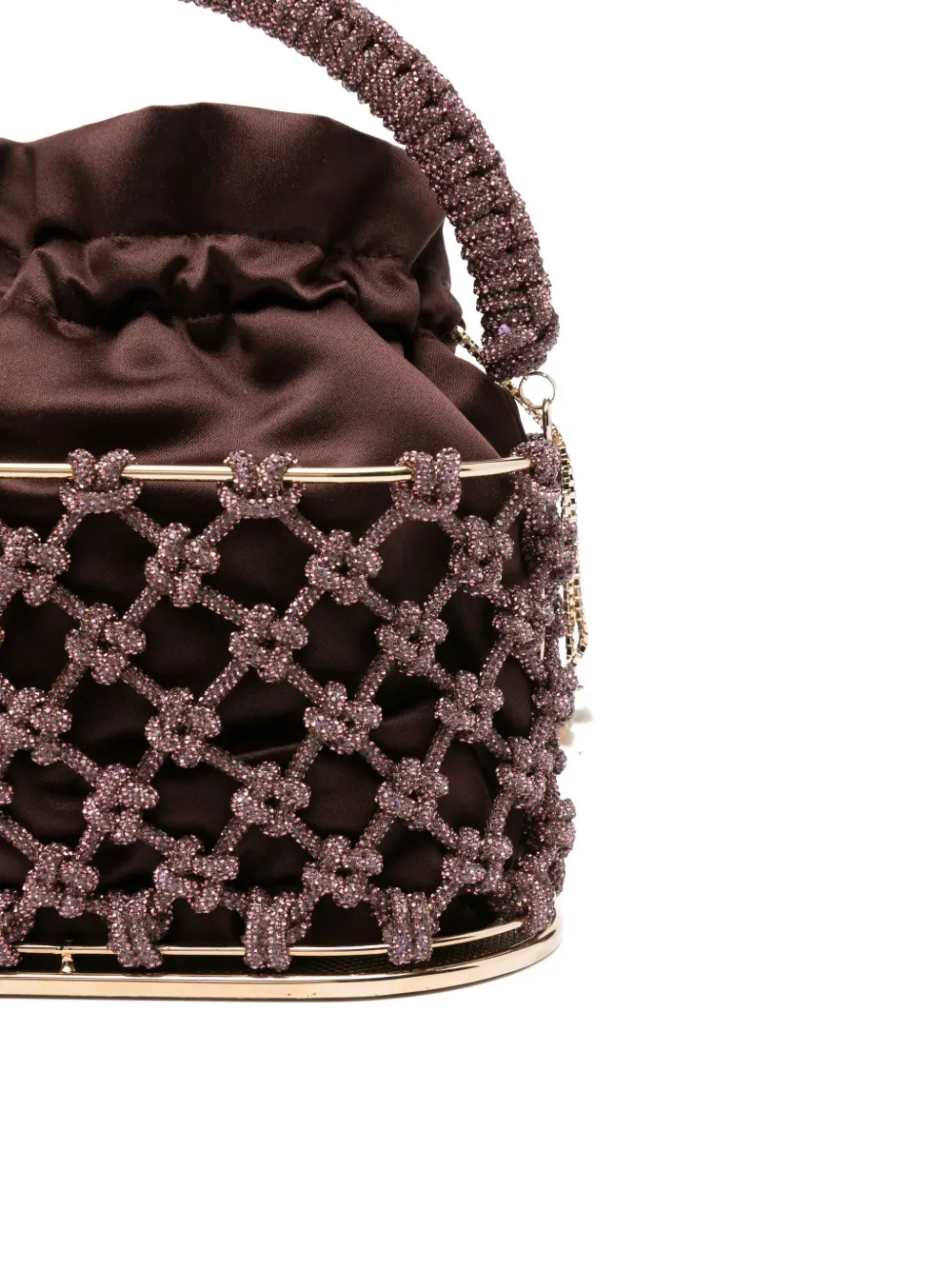 Rosantica Holli Nodi mini bucket-tas verfraaid met kralen Roze