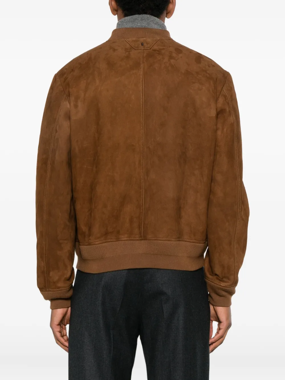 Salvatore Santoro Zip Bomber Leather Jacket In Brown
