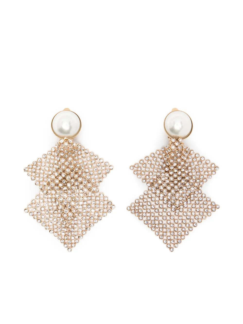 Rosantica Frizz embellished clip-on earrings - Gold