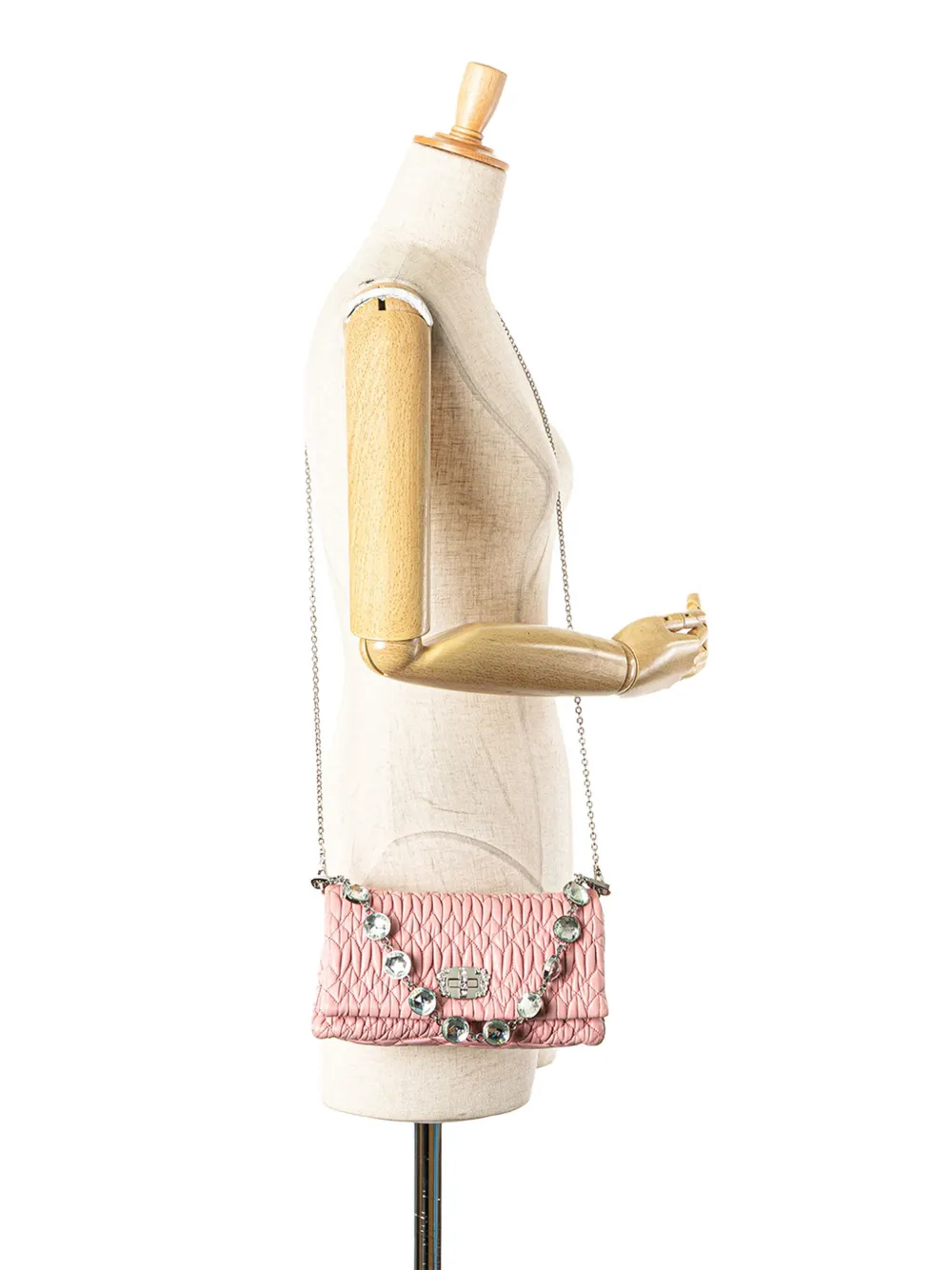 Miu Miu Pre-Owned 2010-2025 Matelasse Nappa Crystal Chain satchel | Pre-Owned | Image 2