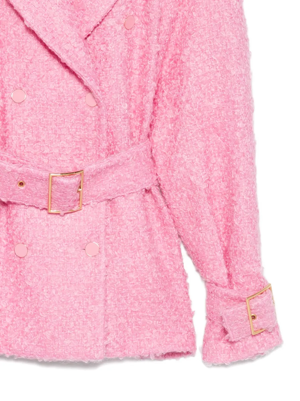 Rowen Rose Belted Double-breasted Jacket In Pink