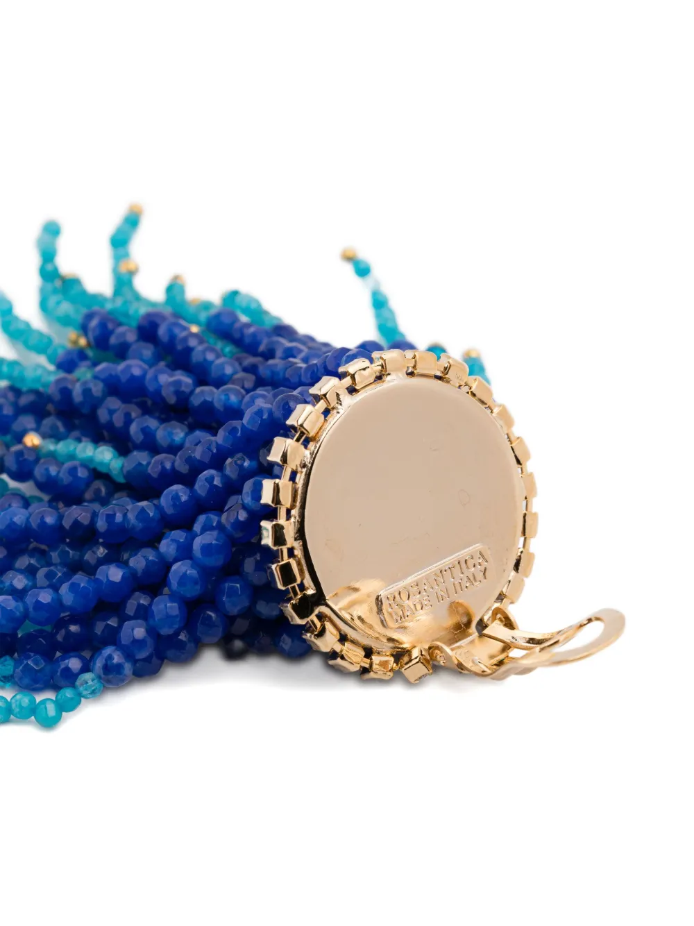 Rosantica Beaded Tassel Earring In Blue