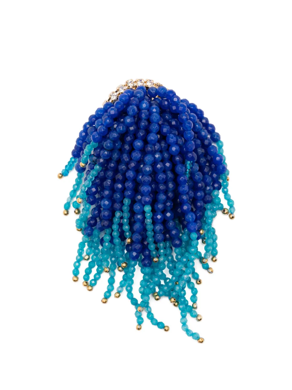 Rosantica Beaded Tassel Earring In Blue