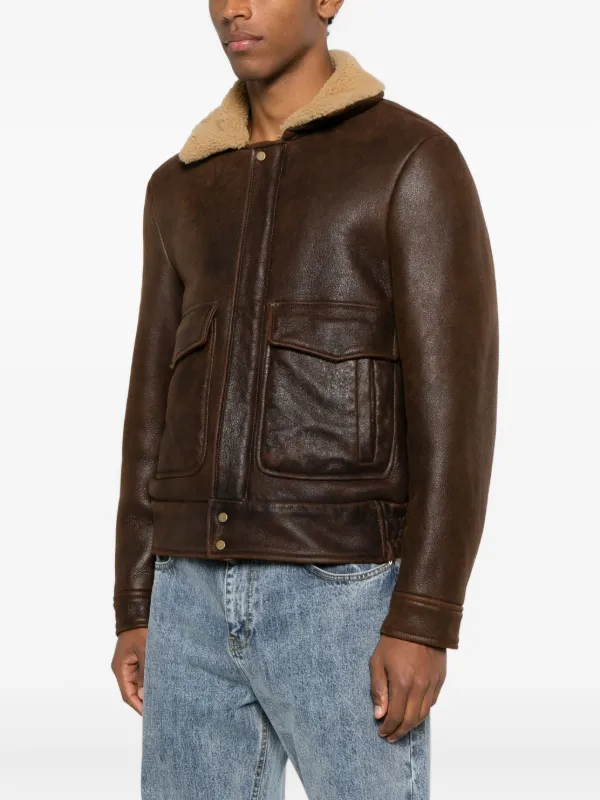 Salvatore Santoro shearling-collar Jacket | Brown | FARFETCH IL