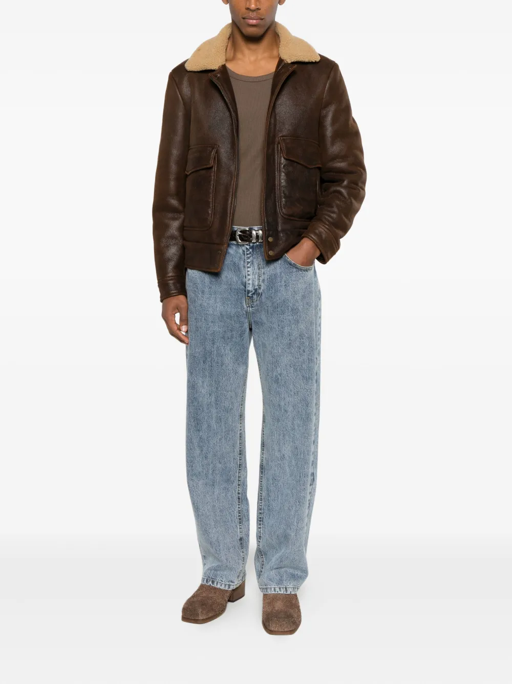 Salvatore Santoro shearling-collar jacket | Leather Jackets | Image 2