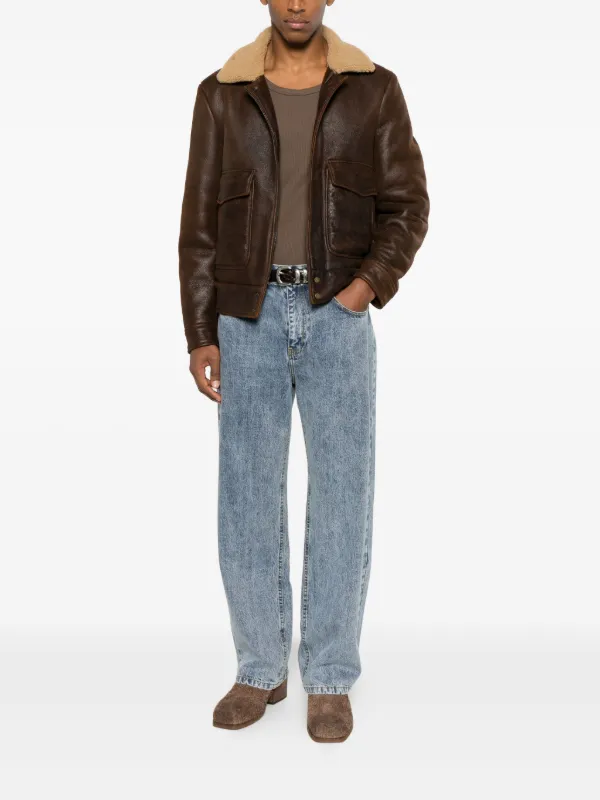 Salvatore Santoro shearling-collar Jacket | Brown | FARFETCH IL