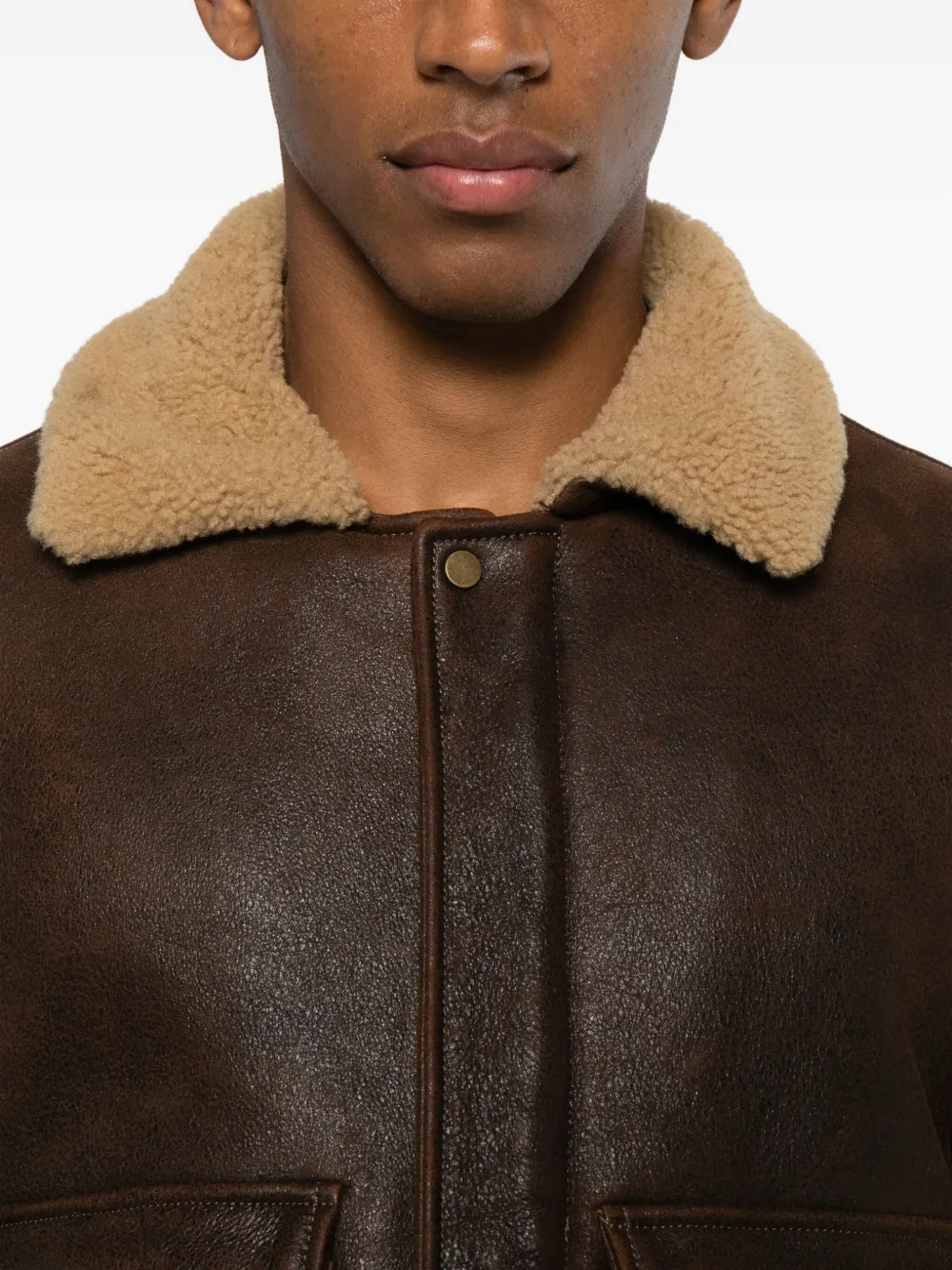 Salvatore Santoro Shearling-collar Jacket In Brown
