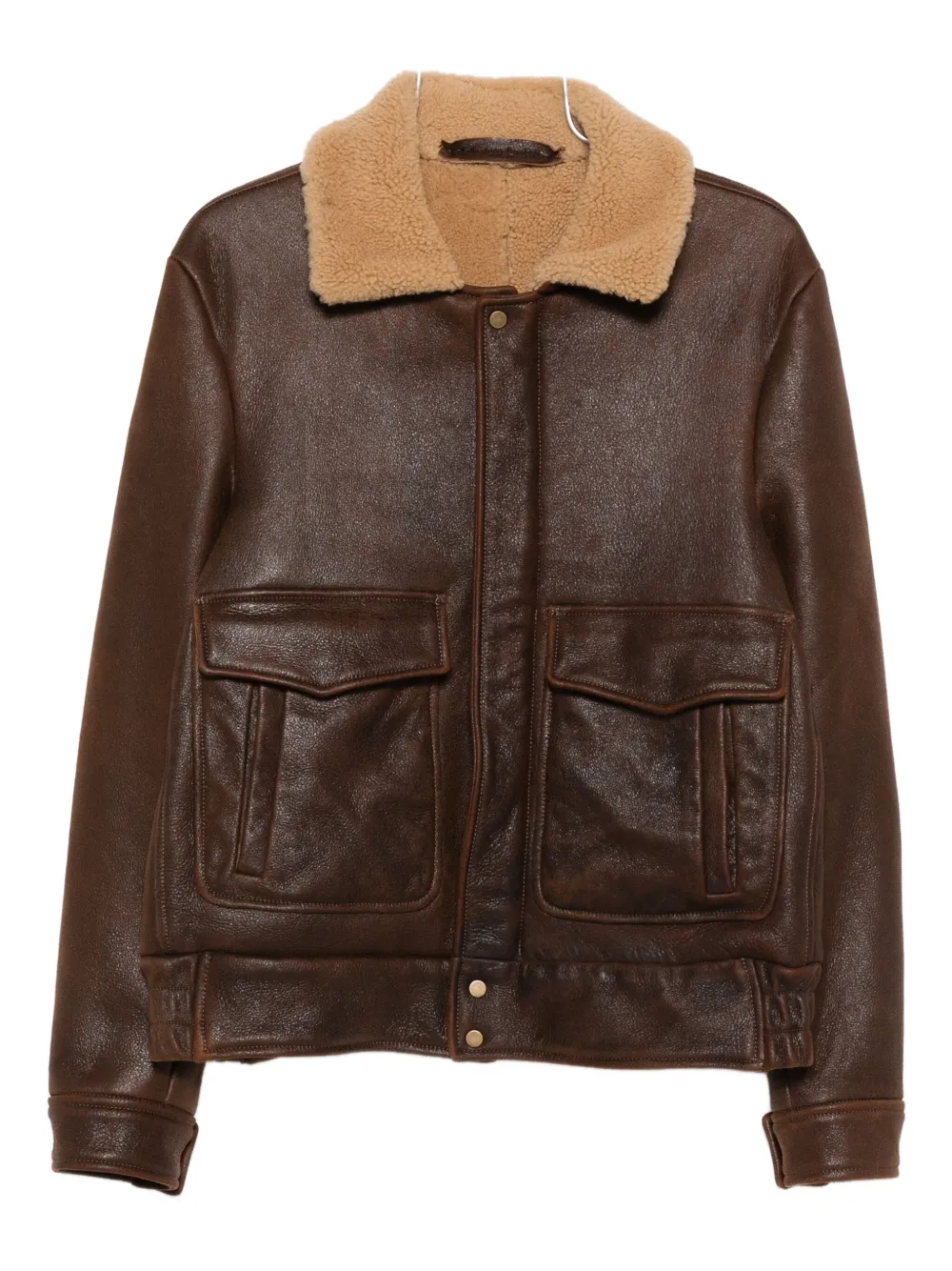 Salvatore Santoro Shearling-collar Jacket In Brown