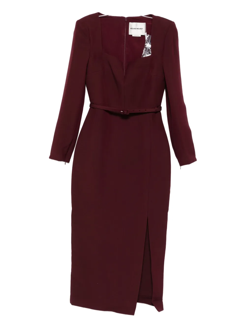 Roland Mouret Cutout Wool And Silk-blend Midi Dress In Burgundy