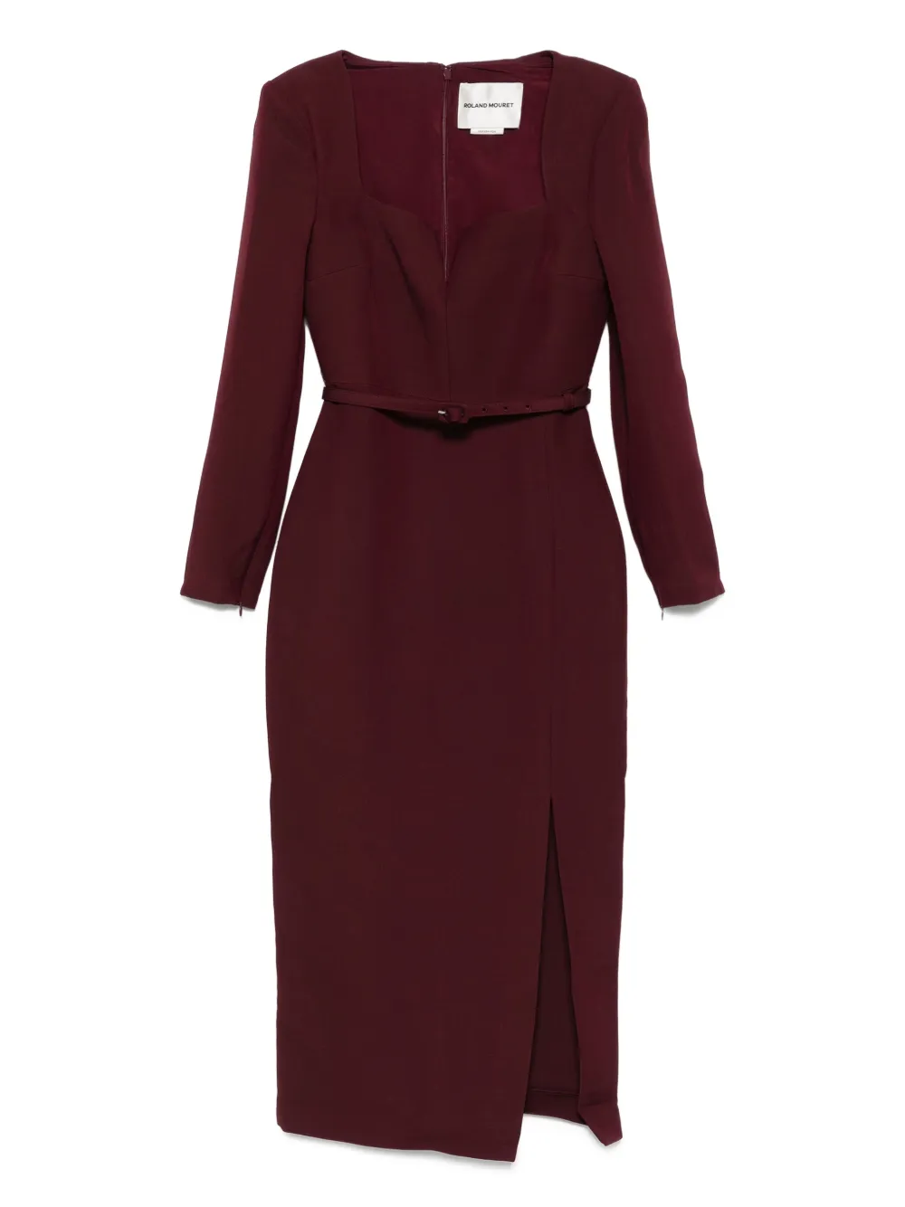 Roland Mouret Jurk met vierkante hals en ceintuur Rood