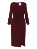 Roland Mouret square-neck belted dress - Red