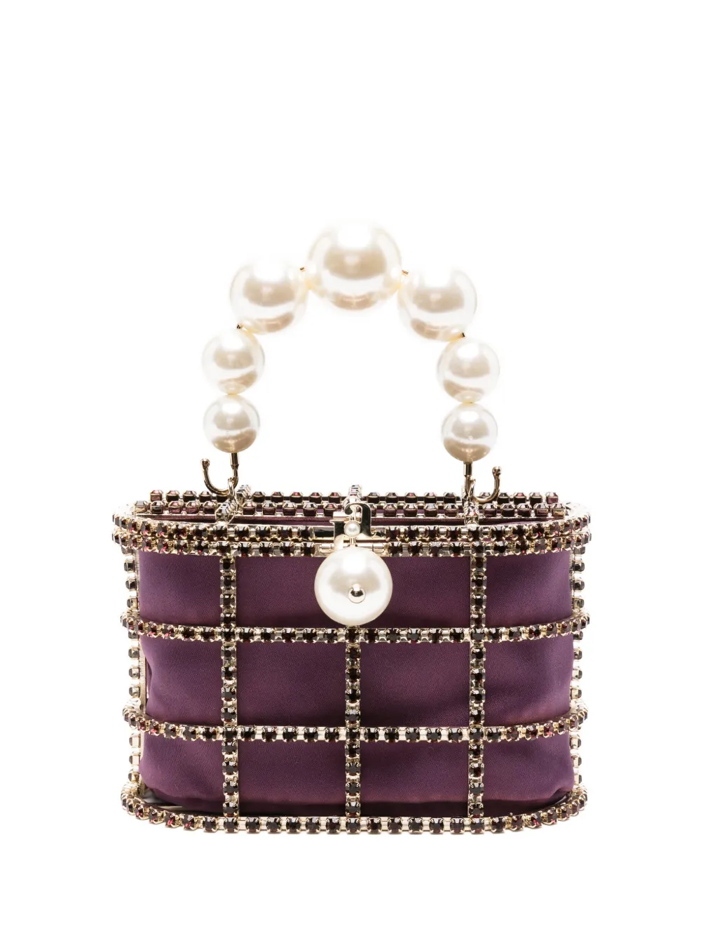 Rosantica Mini Holli Crystal-embellished Bucket Bag In Purple