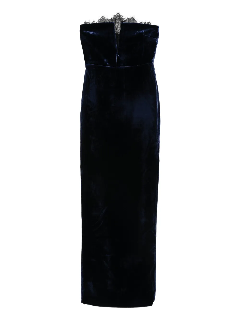Roland Mouret Fluwelen jurk met afwerking van kant Blauw